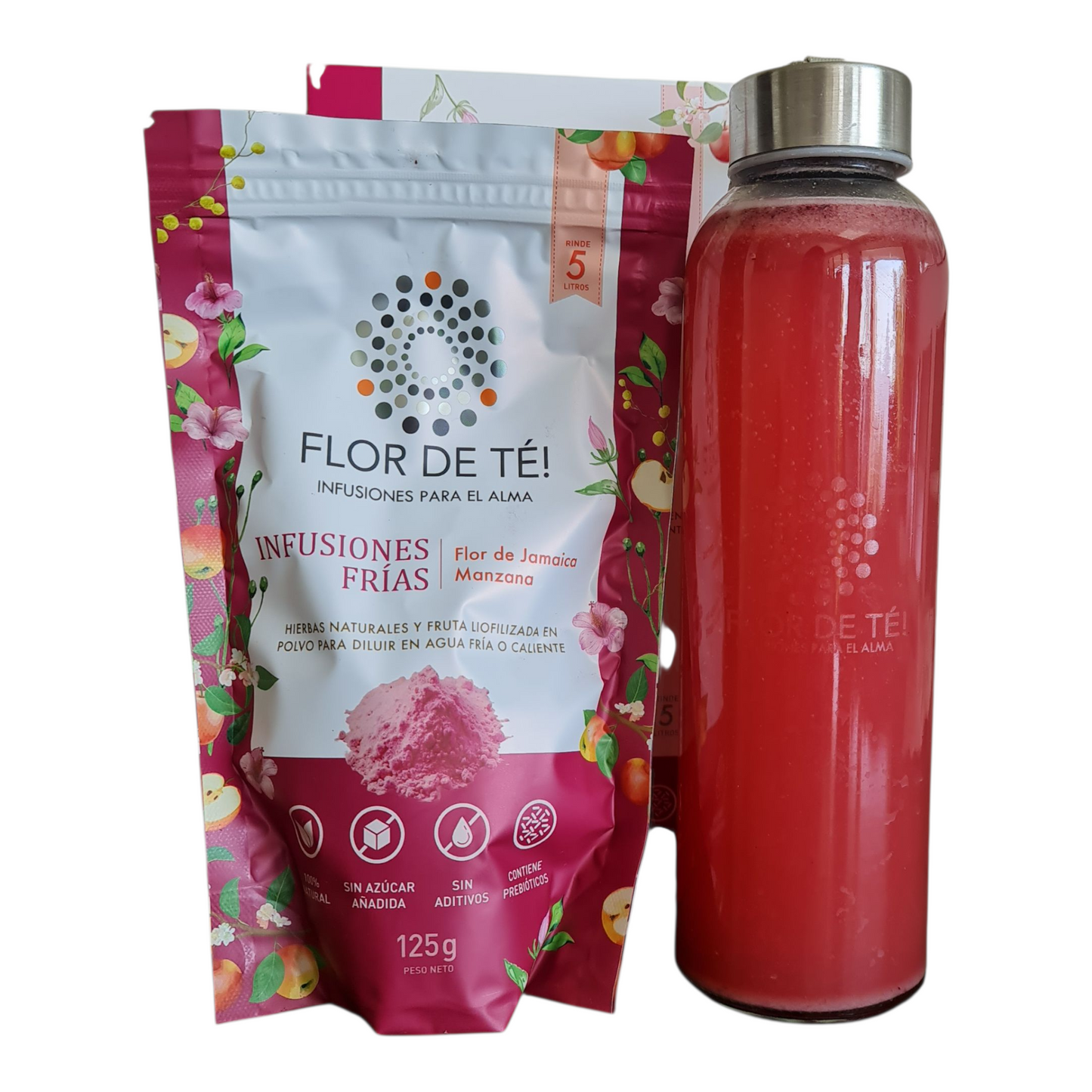 Pack Botella + Infusion en Polvo Rosa Jamaica