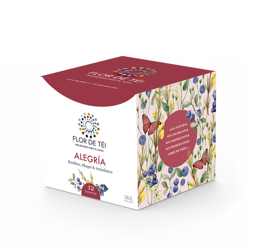Infusión de Rooibos, Maqui y Arándanos. ALEGRIA
