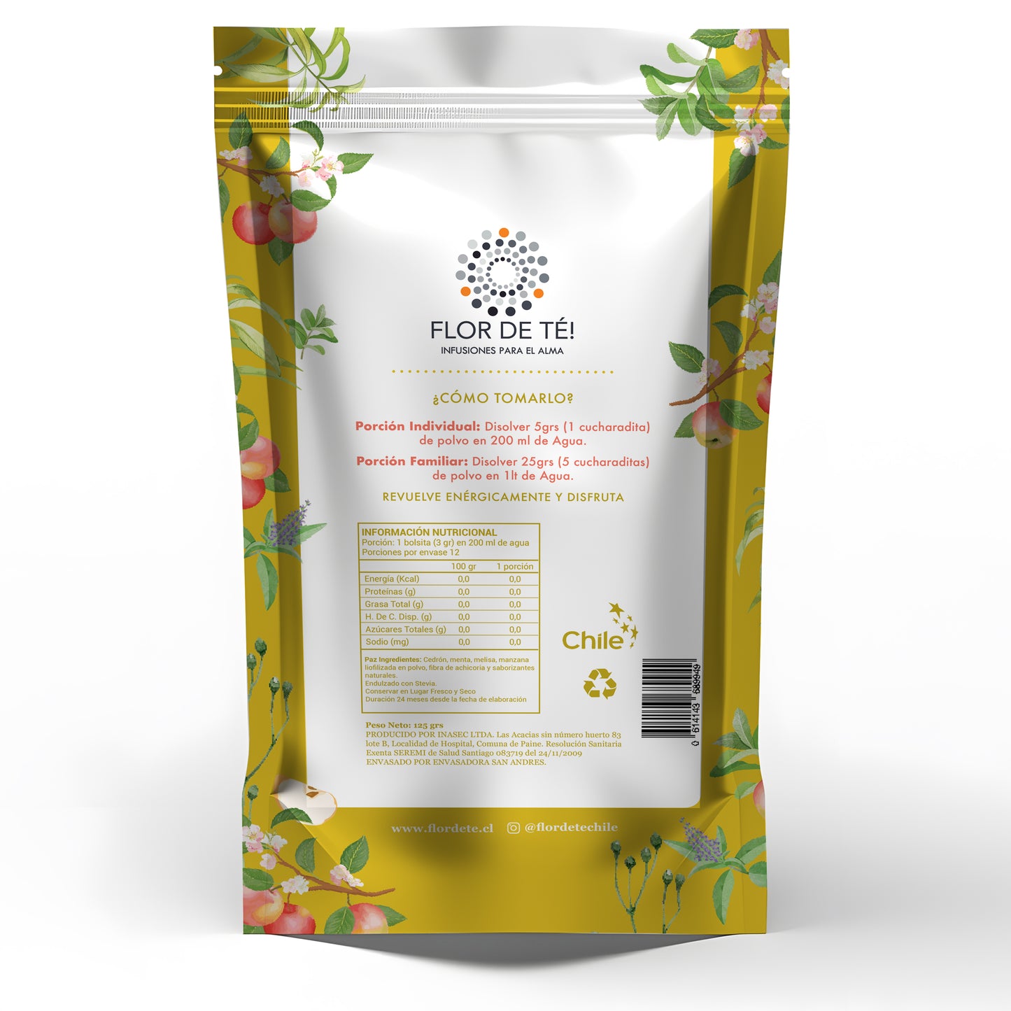 Infusión Fria en polvo Cedrón, Menta Manzana