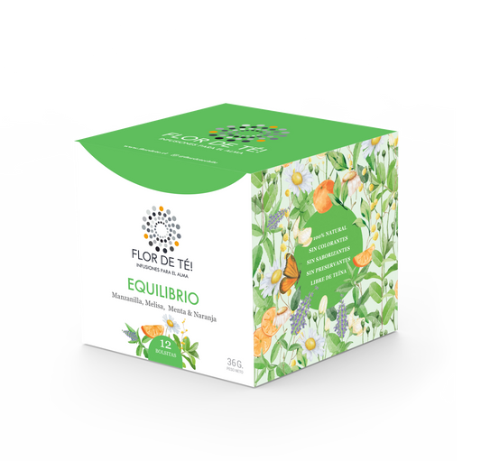 Infusión de Manzanilla, Melisa, Menta y Naranja. EQUILIBRIO