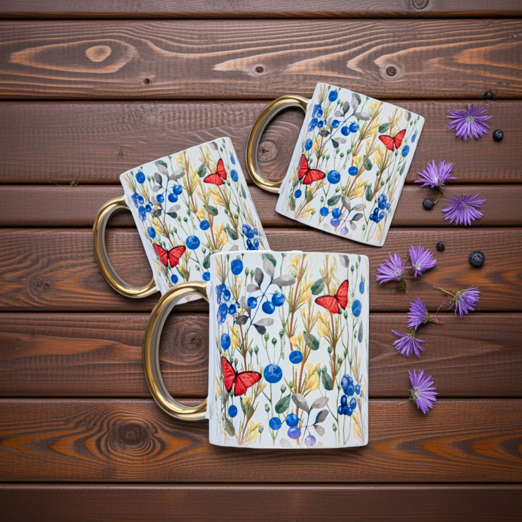 Pack 3 Tazones Ilustrados Mariposas