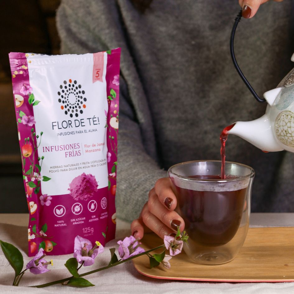 Infusión fría en polvo: Rosa de Jamaica y Manzana