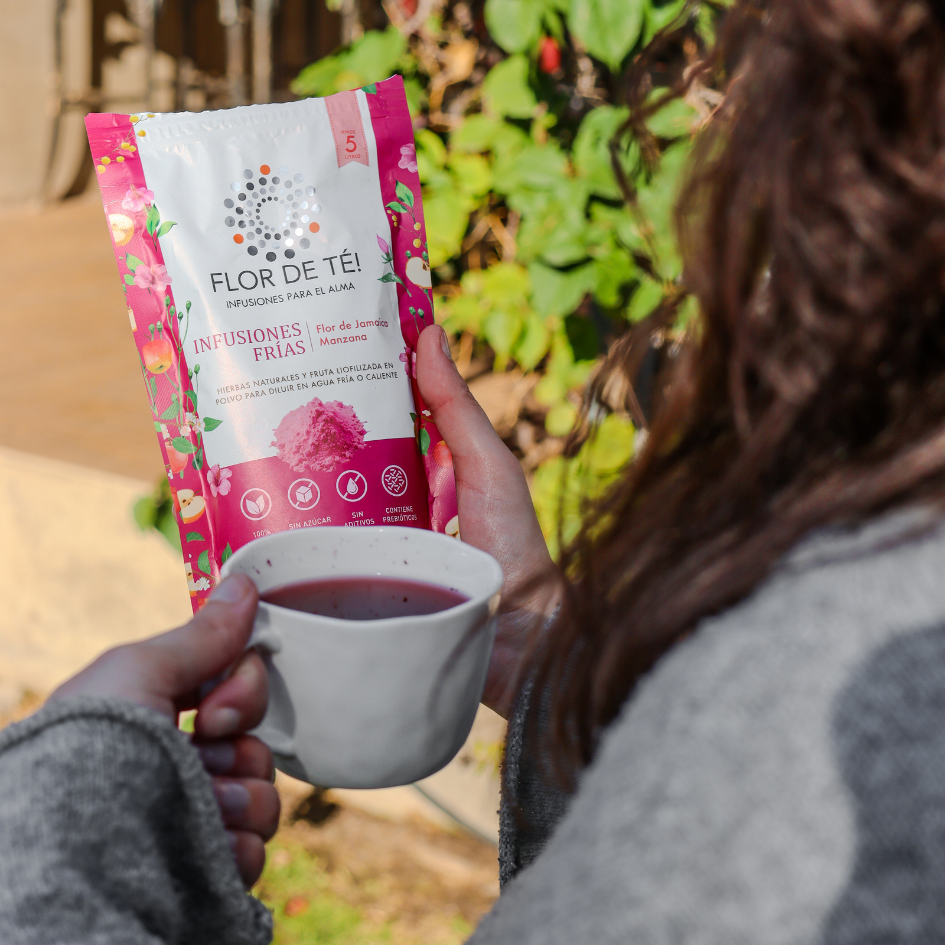 Infusión fría en polvo: Rosa de Jamaica y Manzana