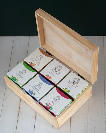 Caja de madera + 6 variedades