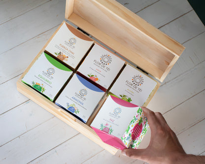Caja de madera + 6 variedades