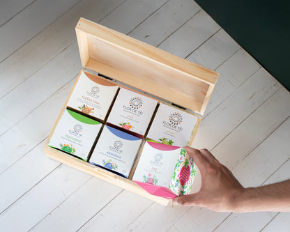 Caja de madera + 6 variedades