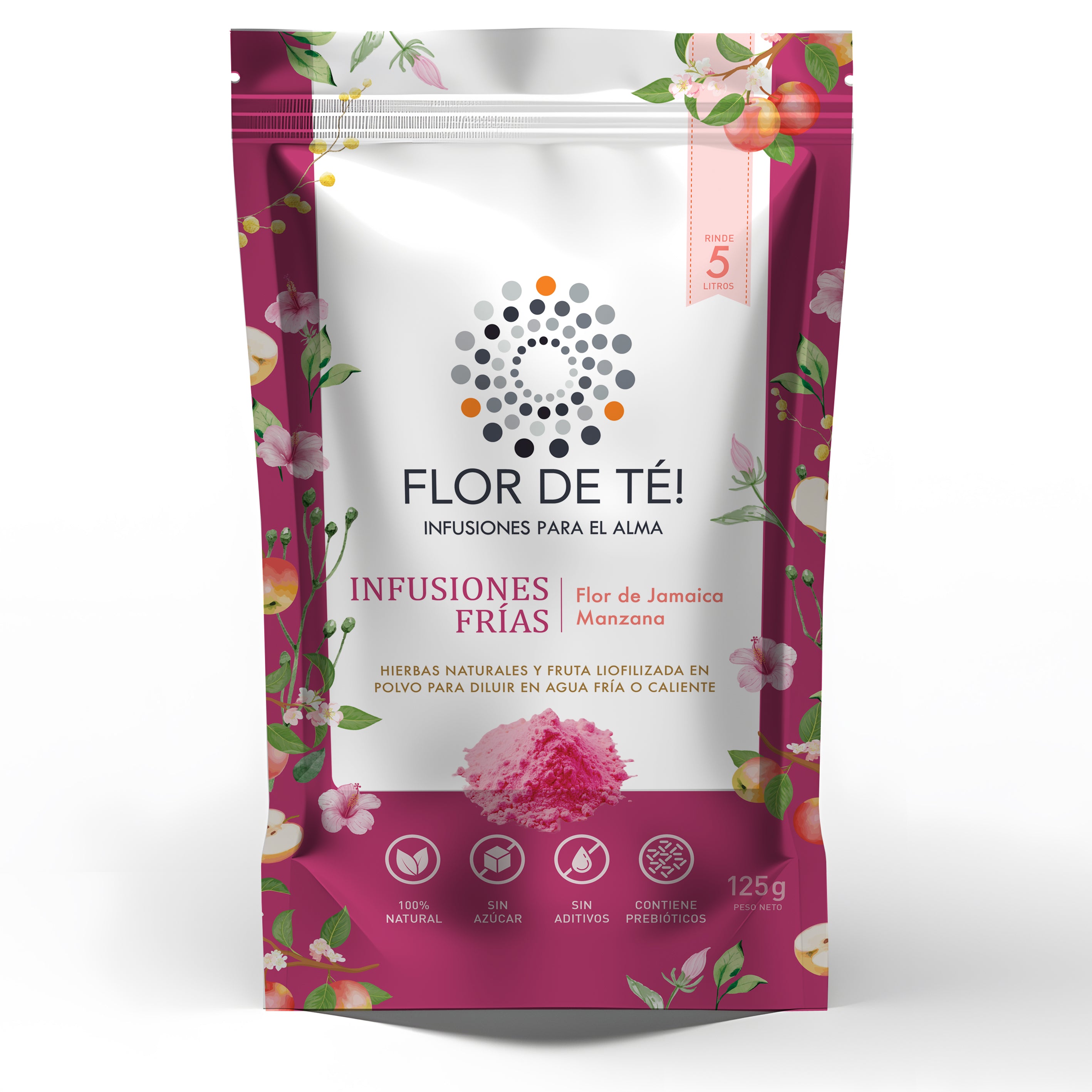 Infusión fría en polvo: Rosa de Jamaica y Manzana