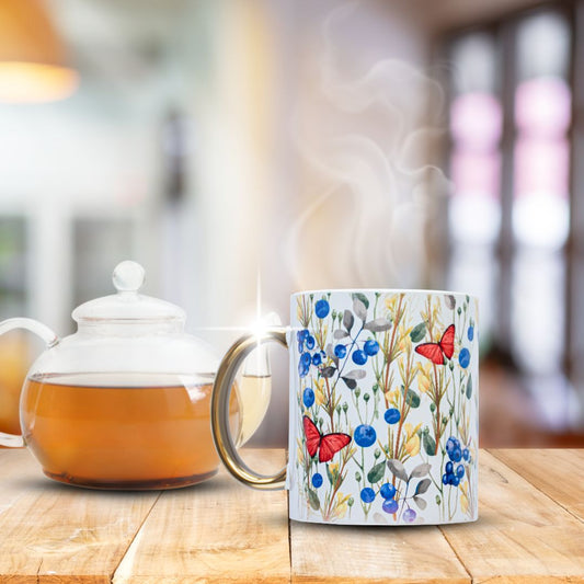 Tazón Ilustrado Mariposas de Flor de Té