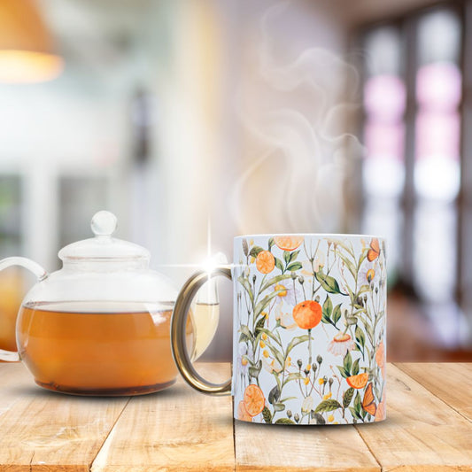 Tazón Ilustrado Naranjas de Flor de Té