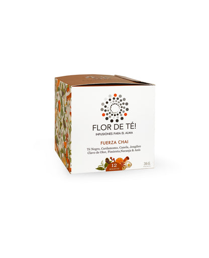 FUERZA CHAI - Té negro, mezcla de especias y cascara de naranja.